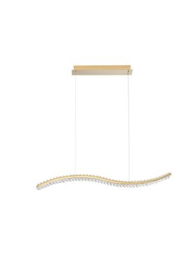 Nova Luce Aurelia - suspension - 100 x 7,6 x 150 cm - 43W LED dimmable inclus - or