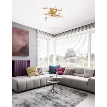 Nova Luce Atomo - plafonnier - 51 x 51 x 14 cm - 8 x 2,4W LED inclus - or