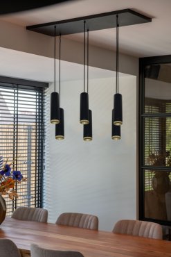 Artdelight Milano - lampe suspendue - Ø 6,6 x 175 cm - noir