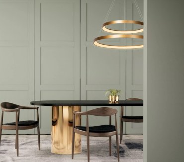 Lucide Vidal - lampe suspendue - Ø 78 x 200 cm - 92W LED inclus - or mat/laiton.