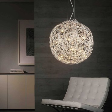 Artdelight Draga - lampe suspendue - Ø 35 cm - 7 x 14W halogène inclus - acier mat