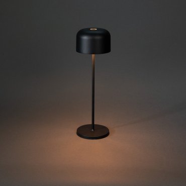 Konstsmide Lille - lampe de table extérieure sans fil avec station de charge - Ø11 x 36 cm - 3,5W LED dimmable inclus IP54 - noir