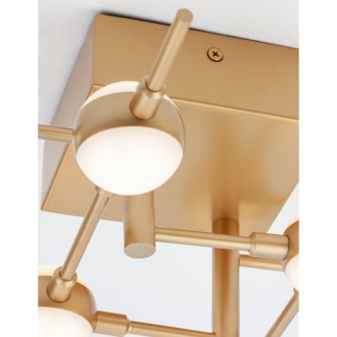 Nova Luce Atomo - plafonnier - 61 x 52 x 12,5 cm - 10 x 2,4W LED dimmable inclus - or