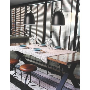 Artdelight Cooper - lampe suspendue - Ø 35 x 185 cm - noir