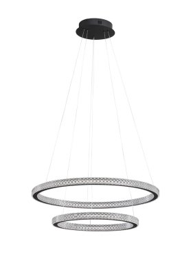 Nova Luce Ginevra - suspension - Ø 60,5 x 120 cm - 54W LED dimmable inclus - noir sable