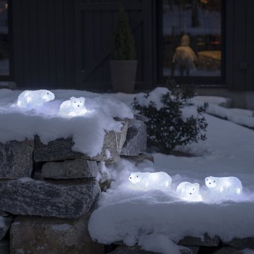 Konstsmide Lumières de Noël - ours polaires - 16 x 7 x 9 cm - IP44 - transparent
