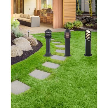 Searchlight Outdoor Posts - lampe de jardin - Ø 17 x 45 cm - IP44 - noir