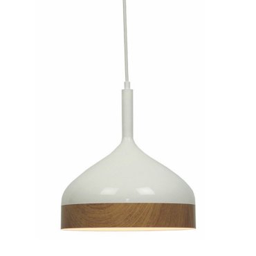 Artdelight Moondrop - lampe suspendue - Ø 30 x 181 cm - blanc et bois