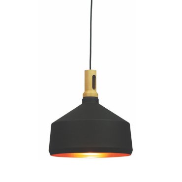 Artdelight Cornet - lampe suspendue - Ø 36 x 173 cm - noir et or