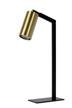 Lucide Sybil - lampe à poser - 26,5 x 8,5 x 43 cm - noir et or mat/laiton