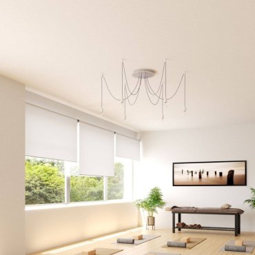 Creative Cables - Rose-One Rosace de plafond ronde pour 6 points lumineux - Ø 40 x 3,5 cm - blanc