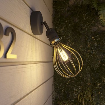 Creative Cables Eiva Drop - applique murale pour l'extérieur et/ou la salle de bain avec fixation en silicone - Ø 12,5 x 15 x 21 cm - IP65 - bronze