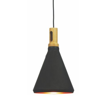 Artdelight Cornet - lampe suspendue - Ø 26 x 176 cm - noir et or