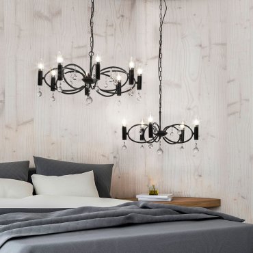 Searchlight Infinity - lustre - Ø 65 x 152 cm - noir mat