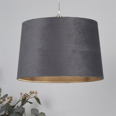Abat-jour tambour Searchlight - Ø 30 x 20 cm - anthracite et or brossé