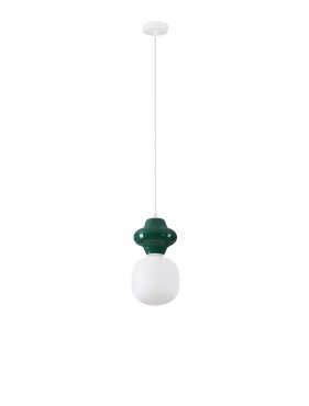 Nova Luce Clio - lampe suspendue - Ø 18 x 198 cm - jaspe et verre opale
