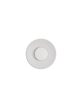 Nova Luce Cico - applique murale extérieure - Ø 24 x 4,8 cm - 12W LED inclus - IP65 - blanc sablé