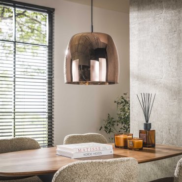 Vico Drift Glass - lampe suspendue - Ø 35 x 150 cm - cuivre