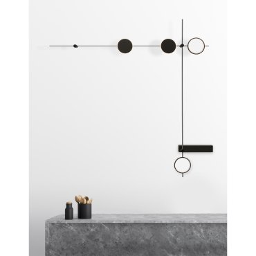 Nova Luce Magna - structure murale magnétique - 150 x 1,5 x 12 cm - noir sable