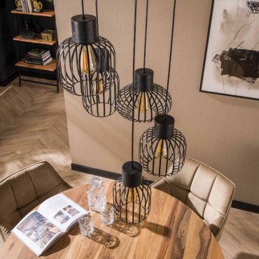 Vico Bars 5L - lampe suspendue - Ø 47 x 180 cm - anthracite