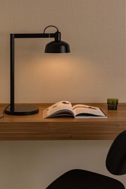 Faro Tatawin - lampe de table - 25 x 45,4 x 57,5 cm - noir satiné et noir brillant