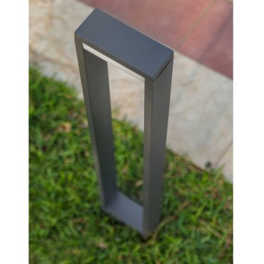 Nova Luce Lugo - lampe de jardin - 6 x 15 x 50 cm - 10W LED inclus - IP54 - gris foncé