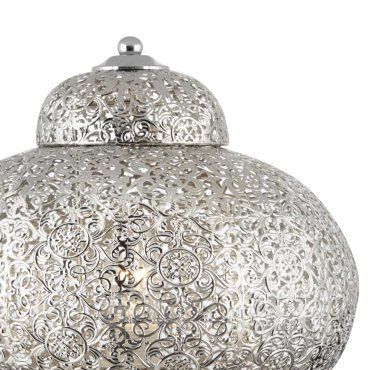 Searchlight Fretwork - lampe à poser - Ø 26 x 26 - nickel poli