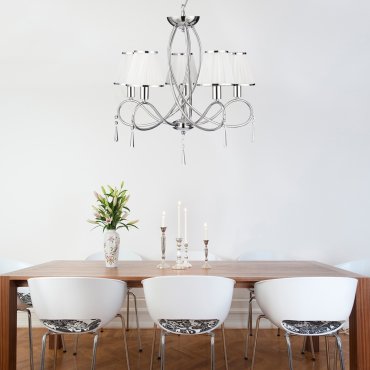 Searchlight Simplicity - lustre - Ø 55 x 114 cm - chrome