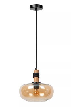 Lucide Ilona - lampe suspendue - Ø 30 x 162 cm - noir