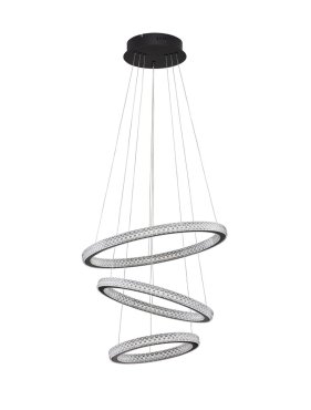 Nova Luce Ginevra - suspension - Ø 51 x 120 cm - 69W LED dimmable inclus - noir sable
