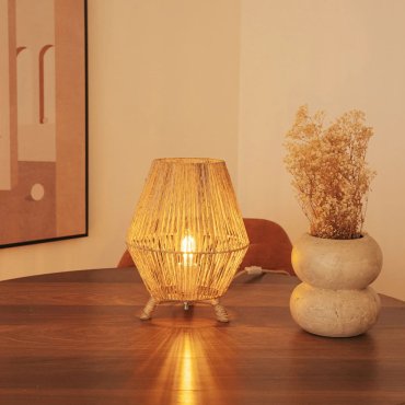New Garden Sisane - lampe de table - Ø 25,5 x 32,5 cm - rotin