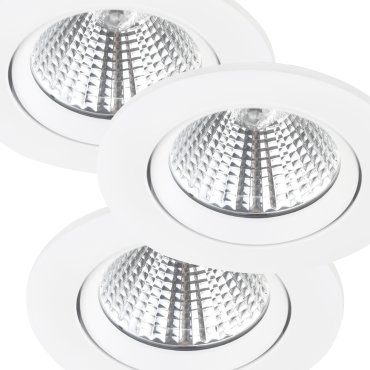 Nordlux Fremont - set de 3 - Ø 85 mm, Ø 72 mm encastrable - 5,5W LED dimmable inclus - IP23 - blanc