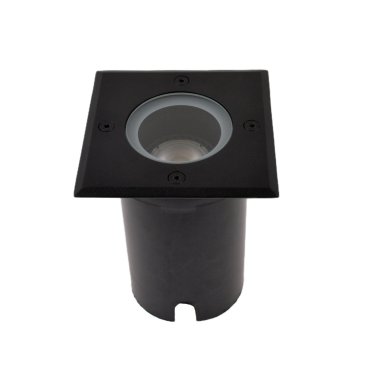 Roi Du Luminaire Hades - spot carré pour l'extérieur - 110 x 110 mm, Ø100 mm à encastrer - IP67 - noir