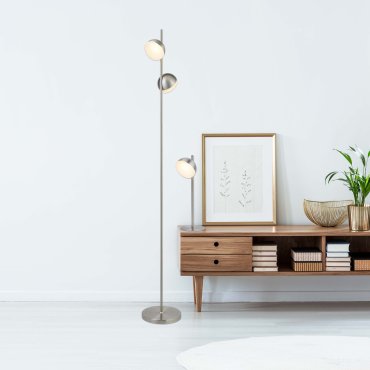 Searchlight Tully - lampe de table - 12 x 35 cm - 6W LED inclus - argent satiné