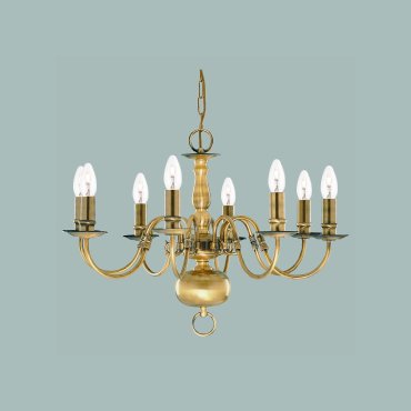 Searchlight Flemish - lustre - Ø 62 x 108 cm - laiton antique