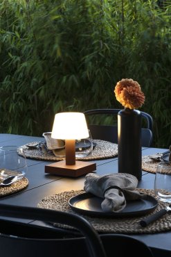 Konstsmide Monaco - lampe de table - 12,5 x 12,5 x 19 cm - 2,5W LED dimmable inclus - rechargeable - IP54 - rouille