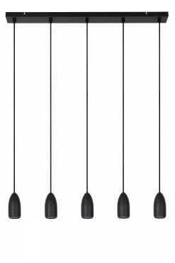 Lucide Evora 5L - lampe suspendue - 80 x 8 x 150 cm - noir