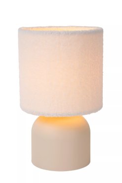 Lucide Woolly - lampe à poser - Ø 16 x 28 cm - beige