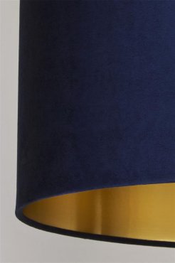 Searchlight Velvet Drum - abat-jour - Ø 40 x 24 cm - bleu marine et or