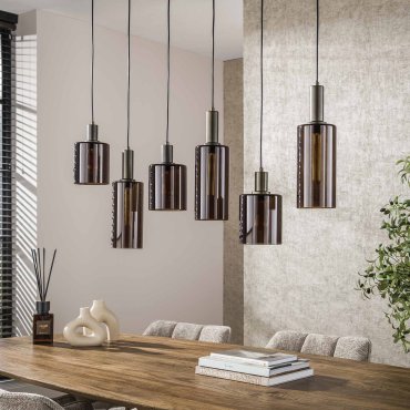 Vico Sepiora - lampe suspendue - 118 x 14 x 150 cm - brun sienne