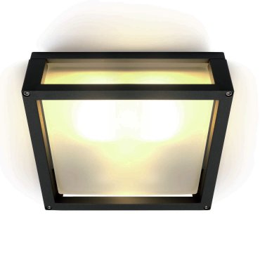 ONE Light Outdoor E27 Square - plafonnier extérieur - 25 x 25 x 9,5 cm - IP54 - noir