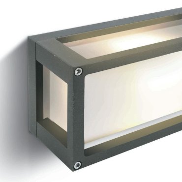 ONE Light Outdoor E27 Square - applique murale extérieure - 25 x 9,5 x 12,5 cm - IP54 - gris