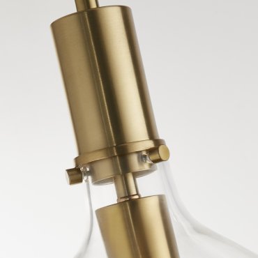Searchlight Margarita - lampe suspendue - Ø 25 x 120 cm - laiton et transparent