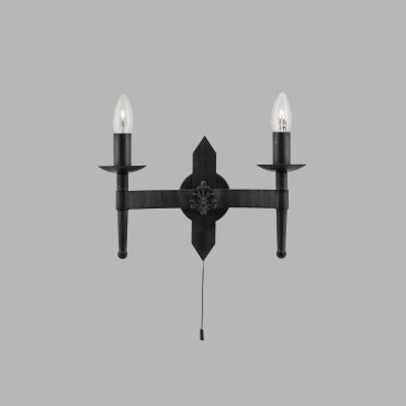 Searchlight Cartwheel - applique murale avec interrupteur à tirette - 34 x 21,5 cm - noir