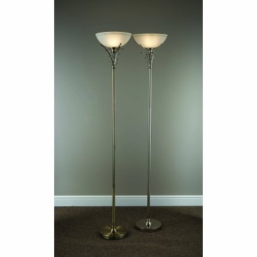 Searchlight Linea - lampadaire - Ø 26 x 179 cm - argent satiné