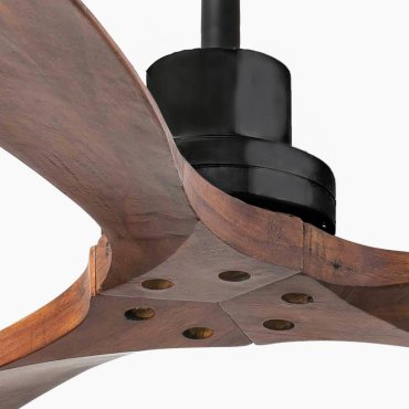 Faro Lantau L - ventilateur de plafond - Ø 132 cm - noir mat et noyer