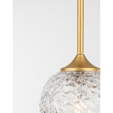 Nova Luce Mirano - lampe suspendue - Ø 15 x 180 cm - laiton doré et transparent