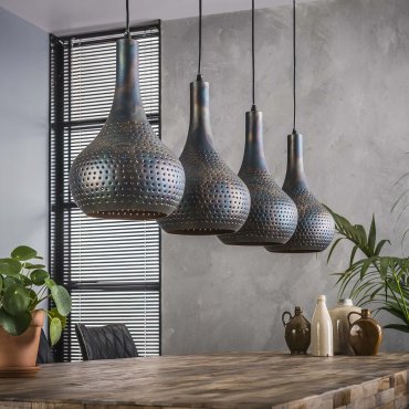 Vico perforé - lampe suspendue - 130 x 25 x 150 cm - noir brun