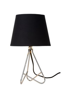 Lucide Gitta - lampe à poser - Ø 17 x 30cm - noir, chrome