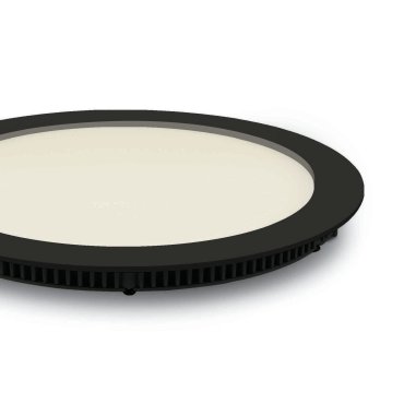 ONE Light Round Recessed Panels - spots encastrés - Ø 22,3 x 2,2 cm - 18W LED inclus - IP40 - noir - couleur de lumière blanc chaud